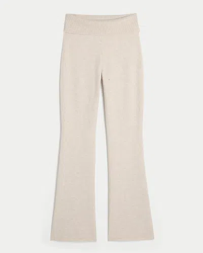 Gilly Hicks Sweater-knit Foldover Waist Boot Pants In Brown