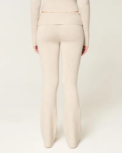 Gilly Hicks Sweater-knit Foldover Waist Boot Pants In Brown
