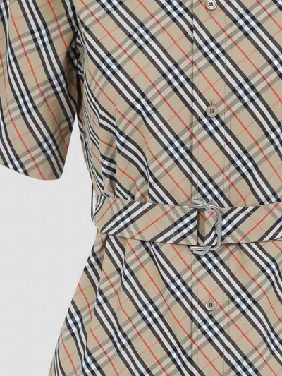 Burberry Chemisier Cotton Mini Dress In Black
