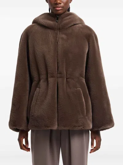 Emporio Armani Teddy Blouson Jacket In Gray