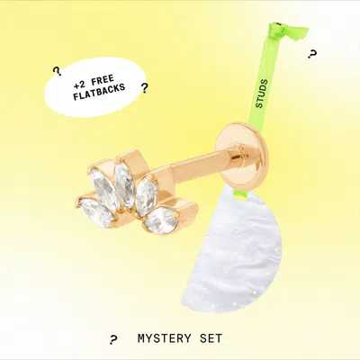 Studs Best Seller Flatbacks Mystery Set In Gold