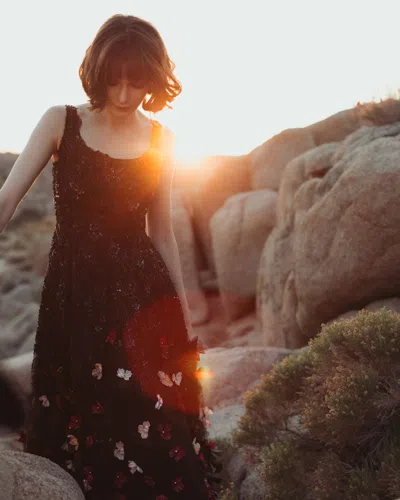 Mac Duggal 21085 Short Formal Evening Beaded 3d Floral Midi Dress In Multi