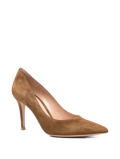 Gianvito Rossi 85mm Gianvito Pointed-toe Suede Pumps In Brown