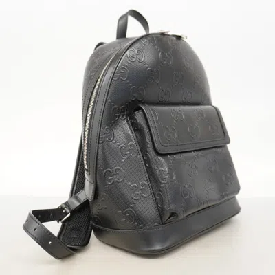 Pre-owned Gucci Black Leather Backpack ()