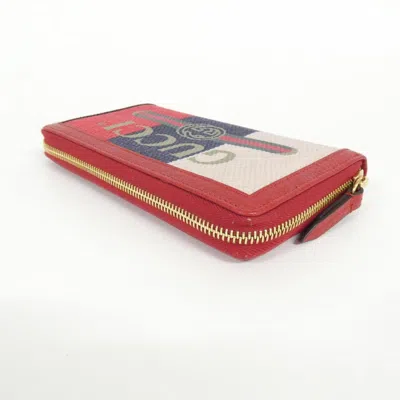 Pre-owned Gucci Blue Red Color White Long Wallet (bi-fold) ()
