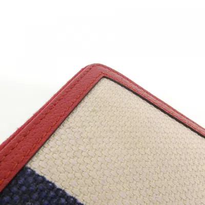 Pre-owned Gucci Blue Red Color White Long Wallet (bi-fold) ()