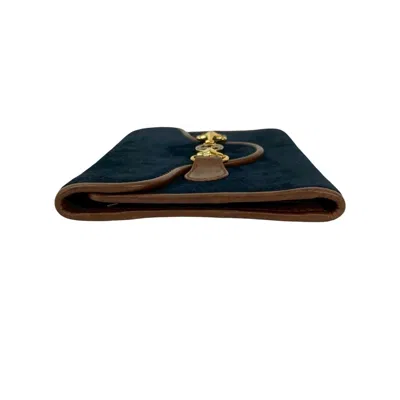 Pre-owned Gucci Brown Navy Suede Wallet (bi-fold) ()