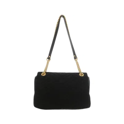 Pre-owned Gucci Gg Marmont Black Velvet Shoulder Bag ()