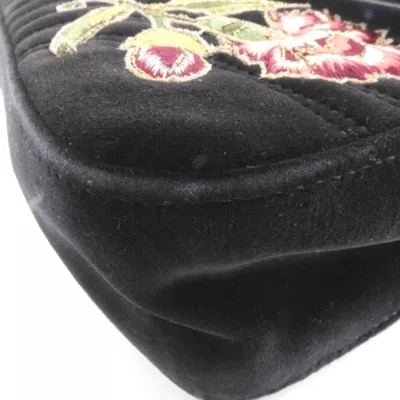 Pre-owned Gucci Gg Marmont Black Velvet Shoulder Bag ()