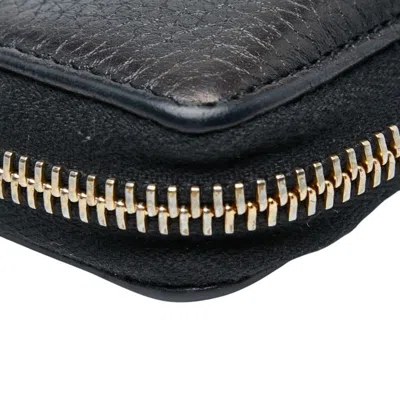 Pre-owned Gucci Navy Leather Long Wallet (bi-fold) () In Blue