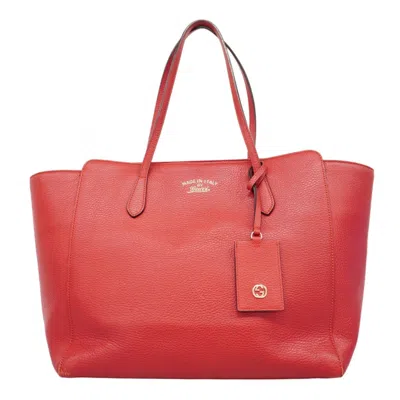 Pre-owned Gucci Red Color Leather Tote Bag ()