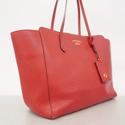 Pre-owned Gucci Red Color Leather Tote Bag ()