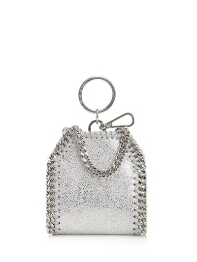 Stella Mccartney Falabella Airpods Case Keychain In Metallic
