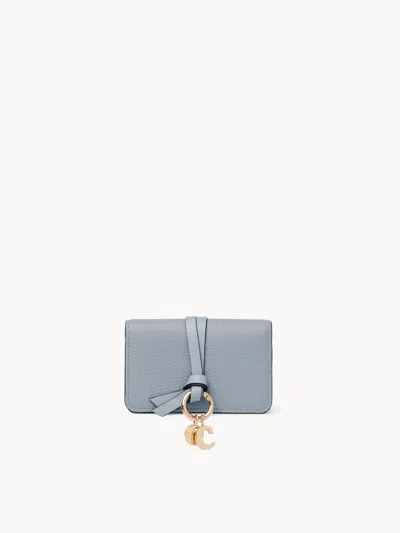 Chloé Alphabet Card Holder In Blue