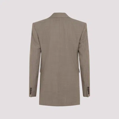 Saint Laurent Blazer Nude & Neutrals In Gray