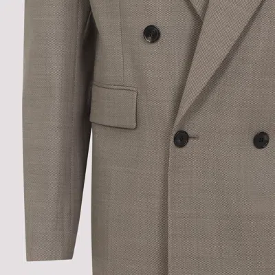 Saint Laurent Blazer Nude & Neutrals In Gray