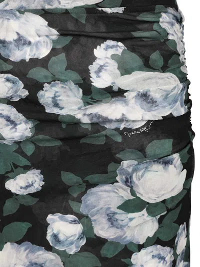 Stella Mccartney Bunch Of Roses Mesh Long Skirt Skirts Multicolor In Blue