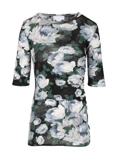 Stella Mccartney Stella Mc Cartney Bunch Of Roses Mesh Top In Green