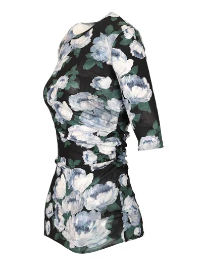 Stella Mccartney Stella Mc Cartney Bunch Of Roses Mesh Top In Green