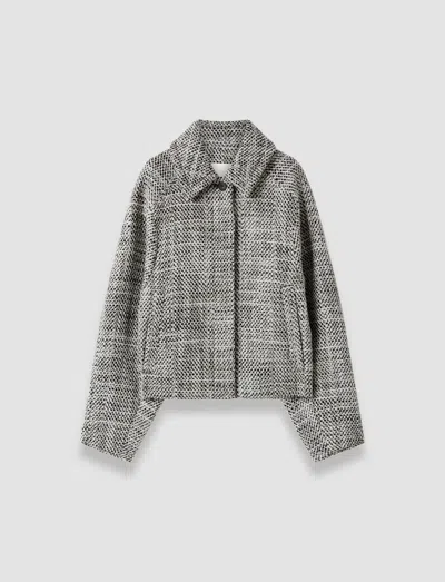 Joseph Geroux Crosshatch Virgin Wool Coat In Gray