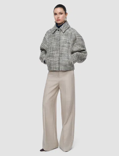 Joseph Geroux Crosshatch Virgin Wool Coat In Gray