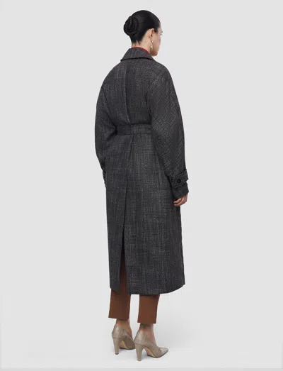 Joseph Laurin Textured Tailoring Wool Coat In Brown