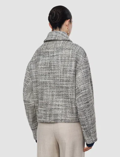 Joseph Geroux Crosshatch Virgin Wool Coat In Gray