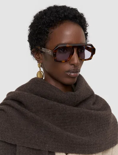 Joseph Flora Waffle Wool Scarf In Brown