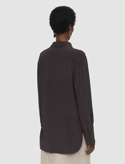 Joseph Joe Crepe De Chine Silk Blouse In Brown