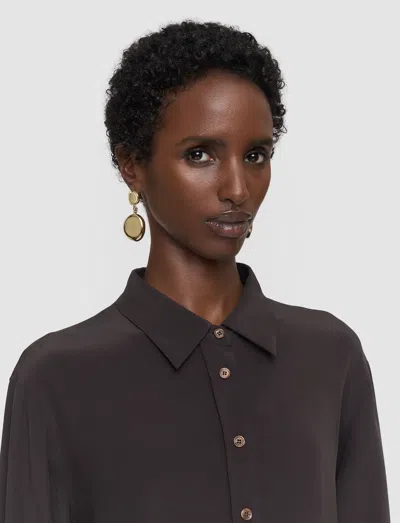 Joseph Joe Crepe De Chine Silk Blouse In Brown