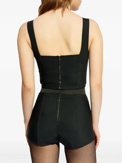 Dolce & Gabbana Corset With Lace Edge In Black