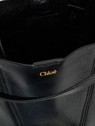 Chloé Spin Small Leather Tote In Black
