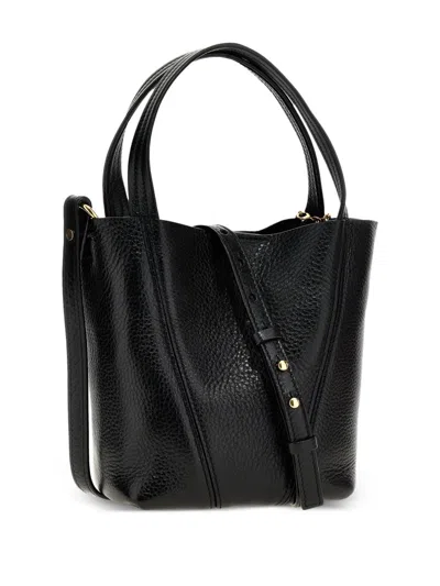 Chloé Spin Small Leather Tote In Black