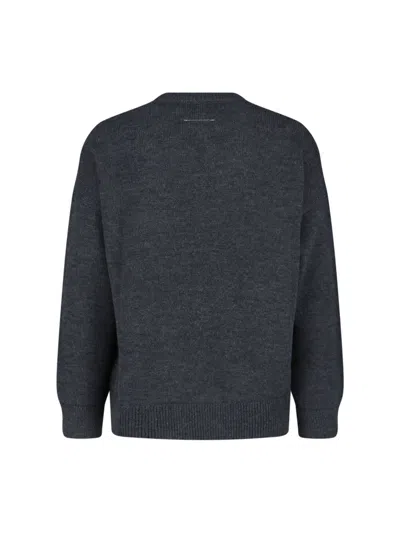 Mm6 Maison Margiela Knit Sweater Crew Neck Long Sleeves In Gray