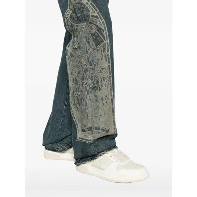 Who Decides War Graphic-panel Jeans In Blue