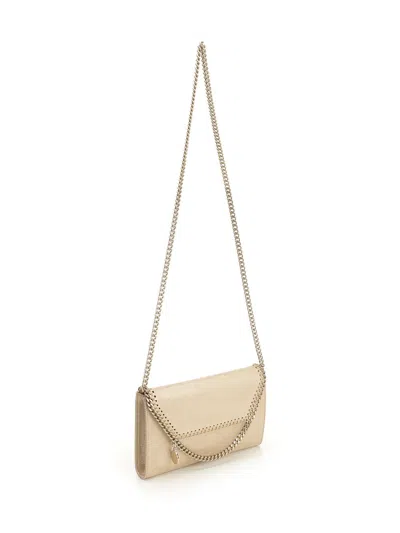 Stella Mccartney Falabella Wallet W/ Chain Bag Eco Shiny Dotted Chamois W/tonal Chain - Airlite Crossbody Bags Gold In Gold