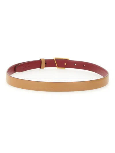 Tod's Reversible T Timeless Belt In Sand