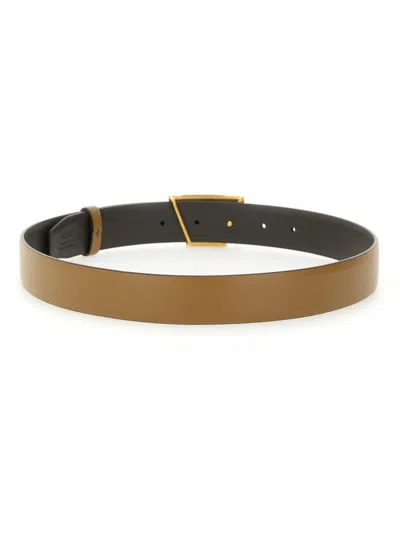 Tod's Leather Belt Adjustable Gold-tone Buckle In Brown