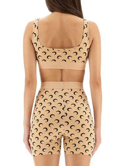 Marine Serre Top Bra "moon" In Sand