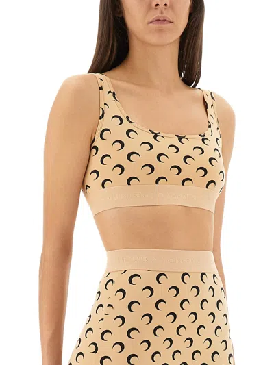 Marine Serre Top Bra "moon" In Sand