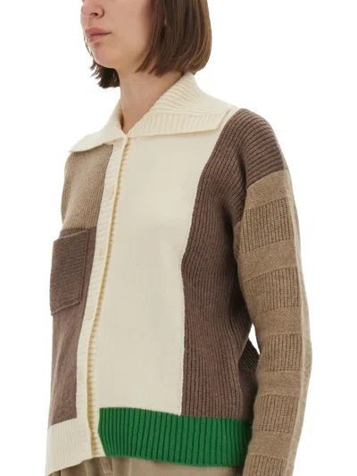 Paul Smith Knitwear With Ribbed Cuffs And Patch Pocket In Brown