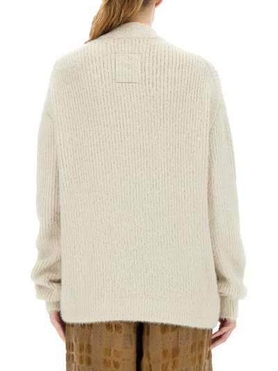 Uma Wang Soft Knit Cardigan Long Sleeves In White