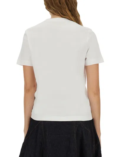 Jacquemus Beige Solid Crew Neck T-shirt In White