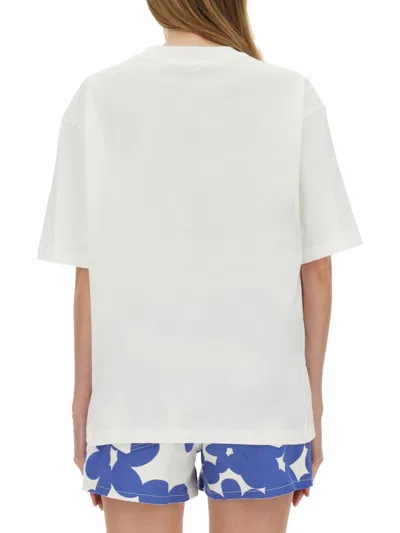 Marni Cotton T Shirt With Logo In White