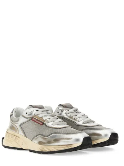 Dsquared2 Multicolor Sneakers With Textured Upper In Gray
