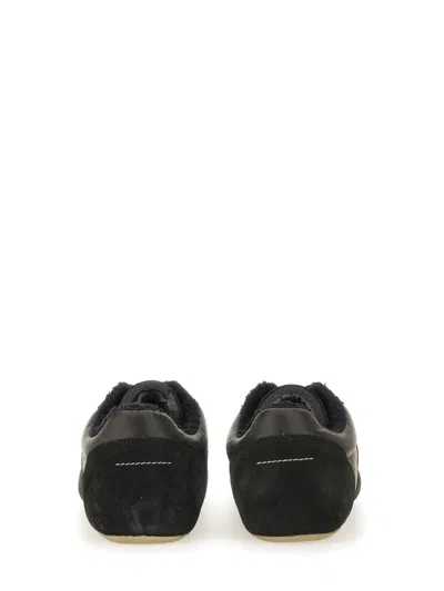 Mm6 Maison Margiela Black Leather And Suede Anatomic Sneakers