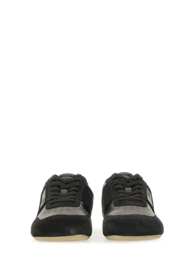 Mm6 Maison Margiela Black Leather And Suede Anatomic Sneakers