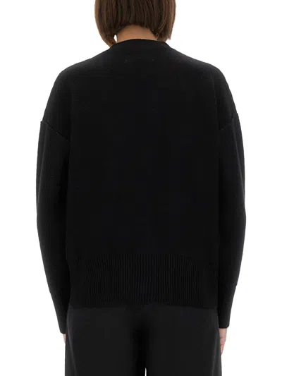 Mm6 Maison Margiela Mm6 By Maison Margiela Relaxed Fit Black Wool Knit Cardigan