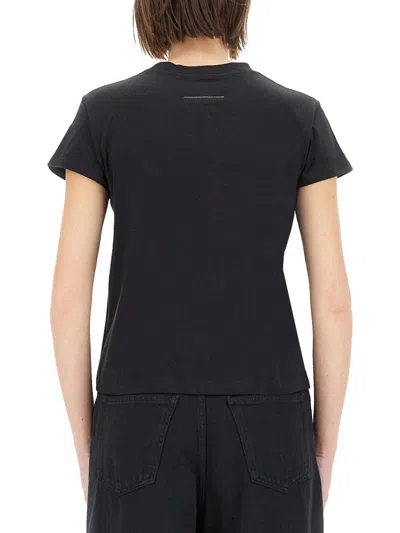 Mm6 Maison Margiela Mm6 By Maison Margiela Numeric Cotton Jersey T-shirt In Black