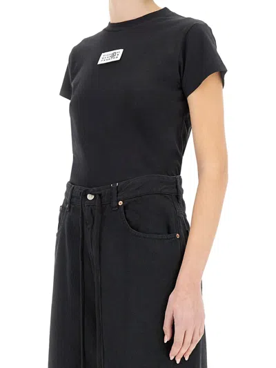 Mm6 Maison Margiela Mm6 By Maison Margiela Numeric Cotton Jersey T-shirt In Black